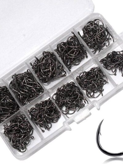 100pcs Fishing Hooks Set Carbon Steel