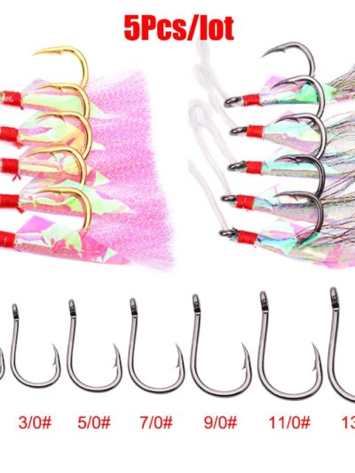 Proberos 5 X 1/0# 3/0# 5/0# 7/0# 9/0# Stainless Steel Barbed Hook