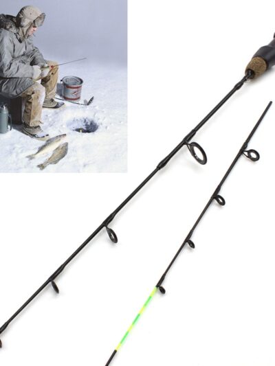 58cm Carbon Fiber Ice Fishing Rod with 2 tips