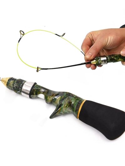 Winter Ice Fishing 50cm 60cm Camouflage Gun Type Ice Fishing Rod Super Soft Strong Mini Shrimp Fishing Rod for Boat Sea Fishing