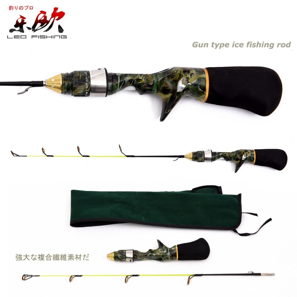 Winter Ice Fishing 50cm 60cm Camouflage Gun Type Ice Fishing Rod Super Soft Strong Mini Shrimp Fishing Rod for Boat Sea Fishing - Image 5