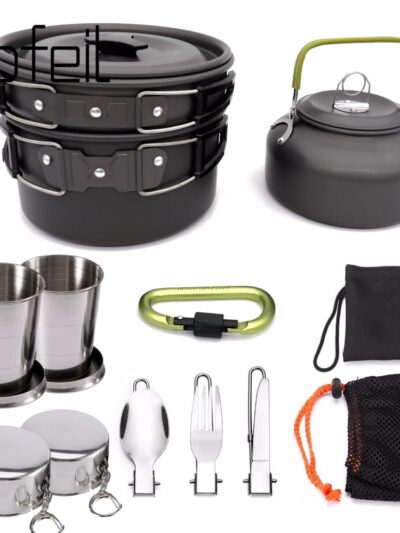1 Set Outdoor Pots Pans Camping Cookware