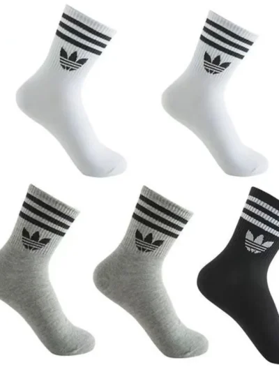 Adidas 5 Pairs Three Bar Classic Socks