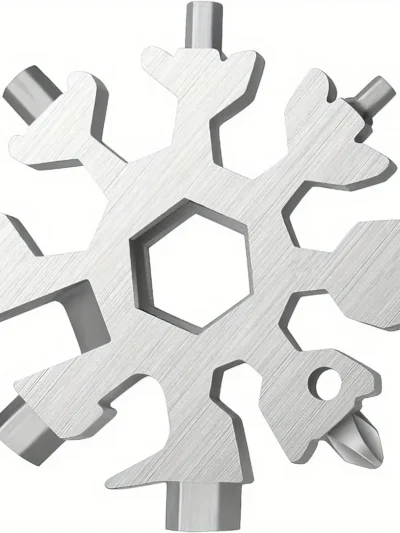 1 Snowflake Multifunctional Tool, Stainless Steel Bottle Opener, Screwdriver Wrench, Essential Christmas Camping Artifact