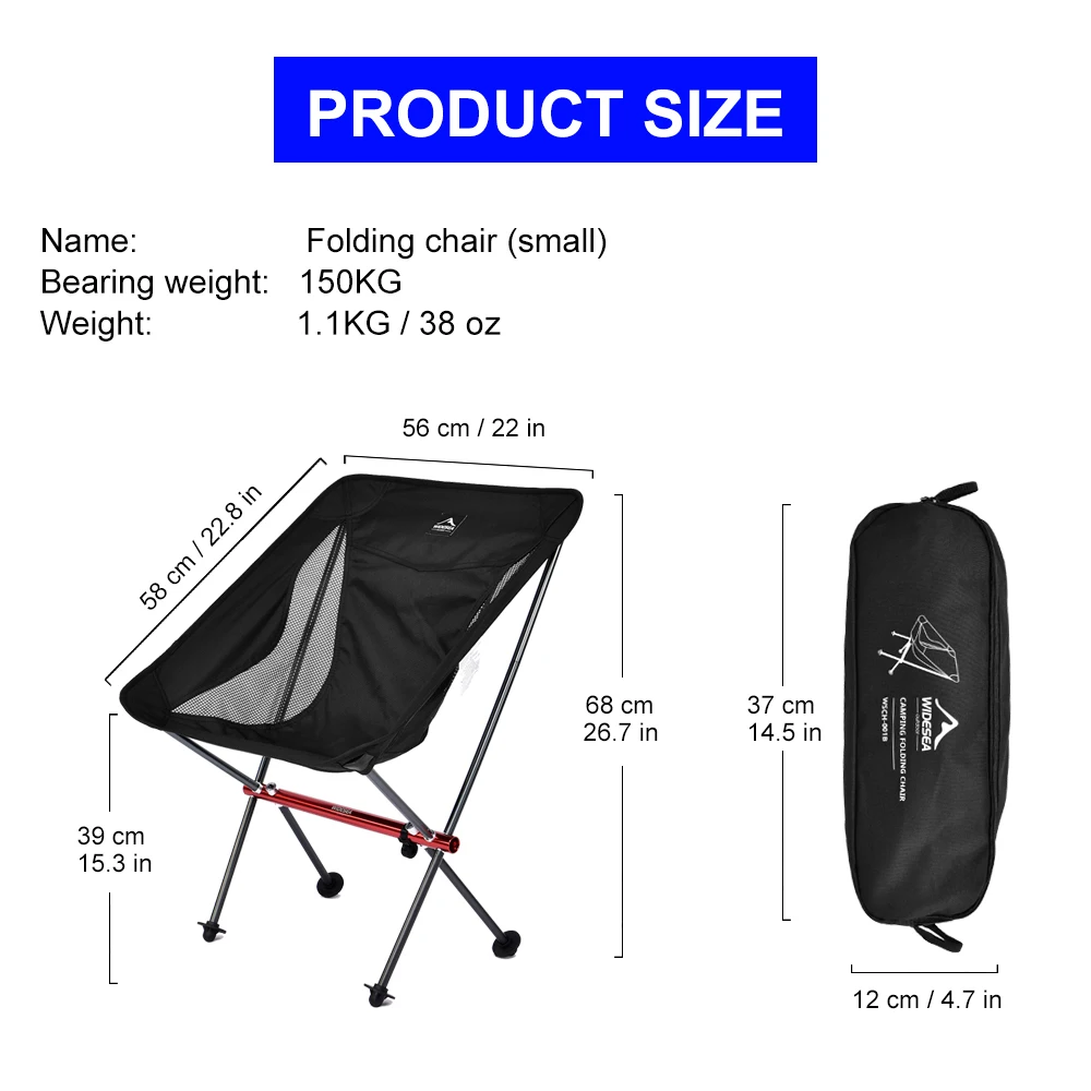 Widesea Camping Fishing Folding Chair Tourist Beach Chaise Longue Chair for Relaxing Foldable Leisure Travel Furniture Picnic - Image 2