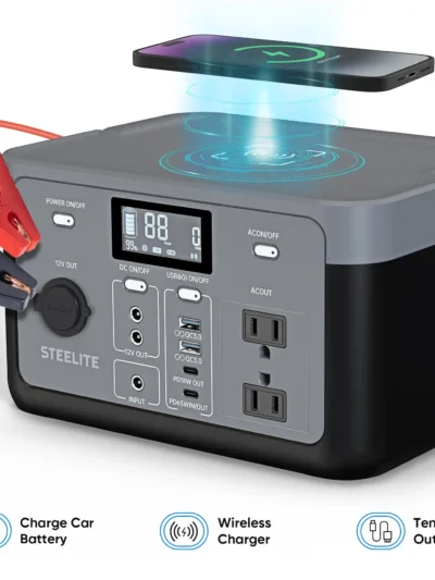 Deli PryMAX Portable Power Station 300W (Peak 600W), Solar Generator, Inverter Backup Battery Charger Supply w/ AC Outlet