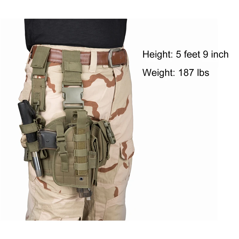 Tactical Leg Gun Holster Outdoor Multi-function Camouflage Bag Tied Leg Pistol Protective Cover Phone Pocket Hunting Gear - Image 6
