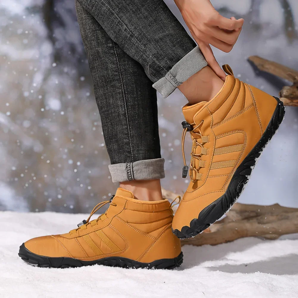 2024 Winter Fur Warm Women Boots Men Waterproof Barefoot Shoes Ankle Boots Outdoor Barefoot Hiking Shoes Warm Winter Botines - Image 5