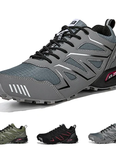 New Men's Hiking Shoes Non-Slip Autumn Winter Outdoor Waterproof Camping Shoes Sports Shoes Women's Lace-Up Hiking Shoes