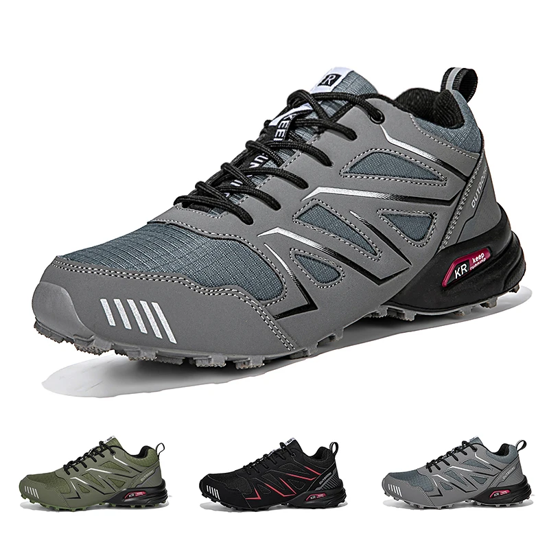 New Men's Hiking Shoes Non-Slip Autumn Winter Outdoor Waterproof Camping Shoes Sports Shoes Women's Lace-Up Hiking Shoes