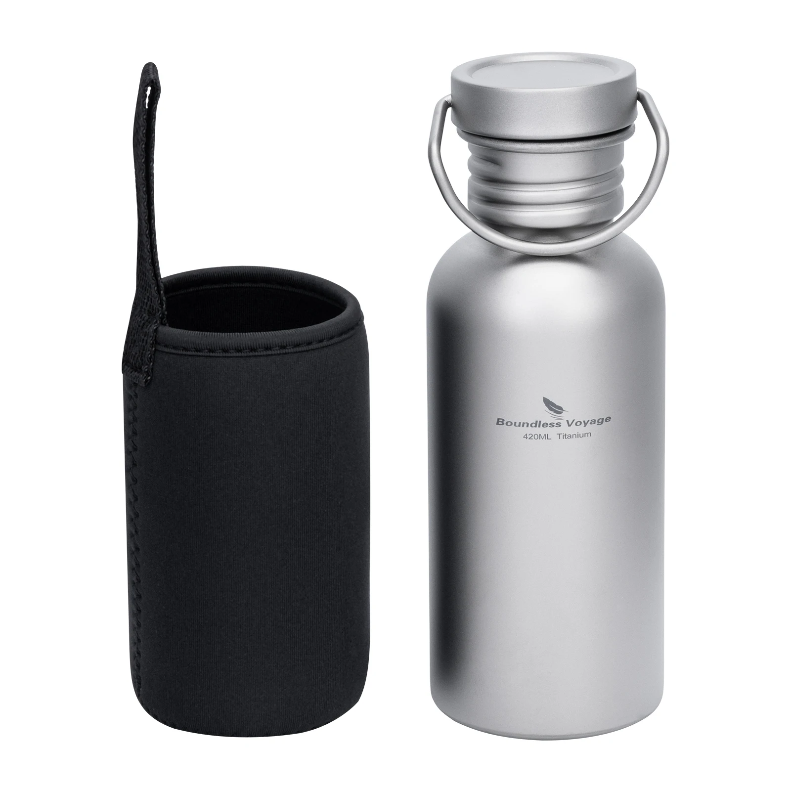 Boundless Voyage Wide Mouth Titanium Water Bottle Reusable Sport Drinking Bottle for Camping Hiking Picnic Climbing Running - Image 8