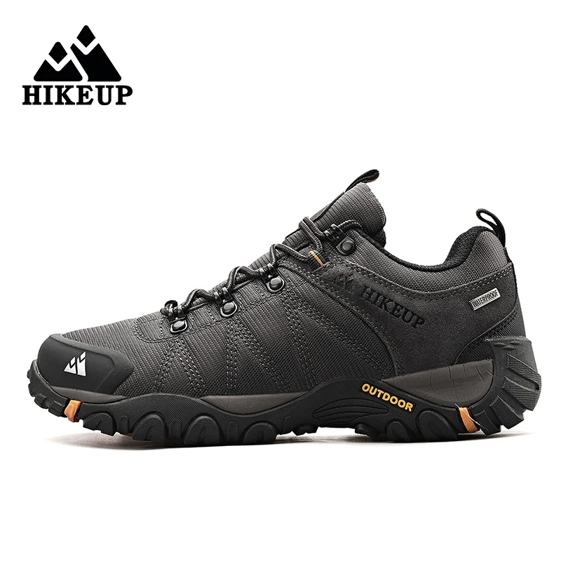 HIKEUP Non-slip Men Hiking Shoes Breathable Outdoor Wear Resistant Splashproof Climbing Men Sneaker Tourism Mountain Shoes - Image 8