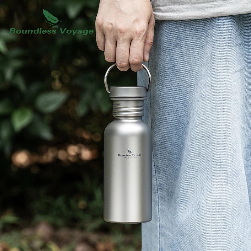 Boundless Voyage Wide Mouth Titanium Water Bottle Reusable Sport Drinking Bottle for Camping Hiking Picnic Climbing Running - Image 6