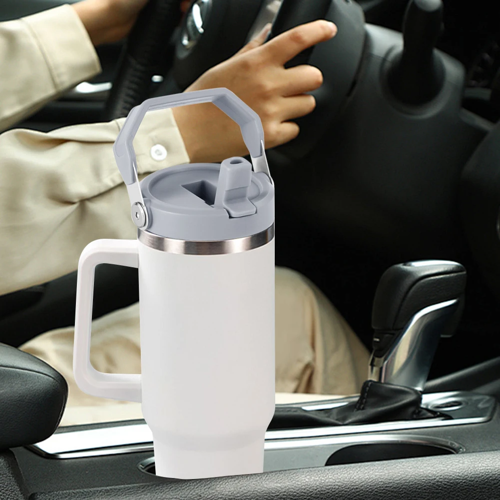 1/2PCS Cup Cap Splash Spill Proof Replaceble Tumbler Flip Straw Lid for Stanley 20/30/40oz Water Bottle Cover Lids with Handle - Image 4