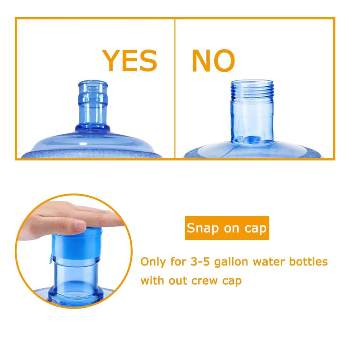 20Pc 55mm Water Bottle Snap Cap Cover Reusable Water Jug Cap Cover Replacement 3-5 Gallon Non-Spill Anti Splash Peel Lid Stopper - Image 3