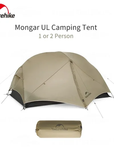 Naturehike Mongar UL Camping Tent 15D Nylon Lightweight 1 or 2 People 3 Seasons Tent Waterproof Portable Outdoor Tent With Mat