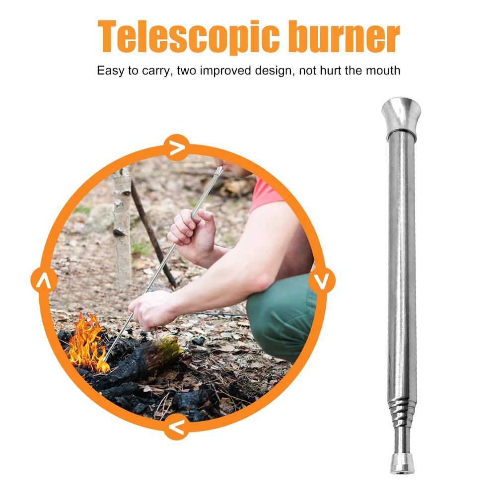 Outdoor Cooking Blow Fire Tube Portable Camping Fire Pipe Survival Tools Portable Fire Starter Tube Retractable Camping Blowpipe - Image 4