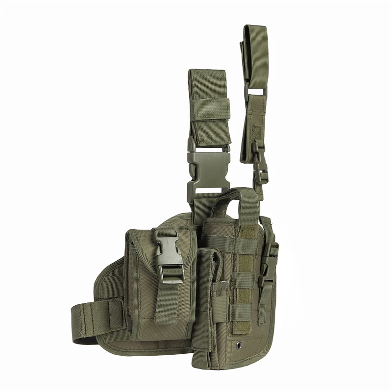 Tactical Leg Gun Holster Outdoor Multi-function Camouflage Bag Tied Leg Pistol Protective Cover Phone Pocket Hunting Gear - Image 2