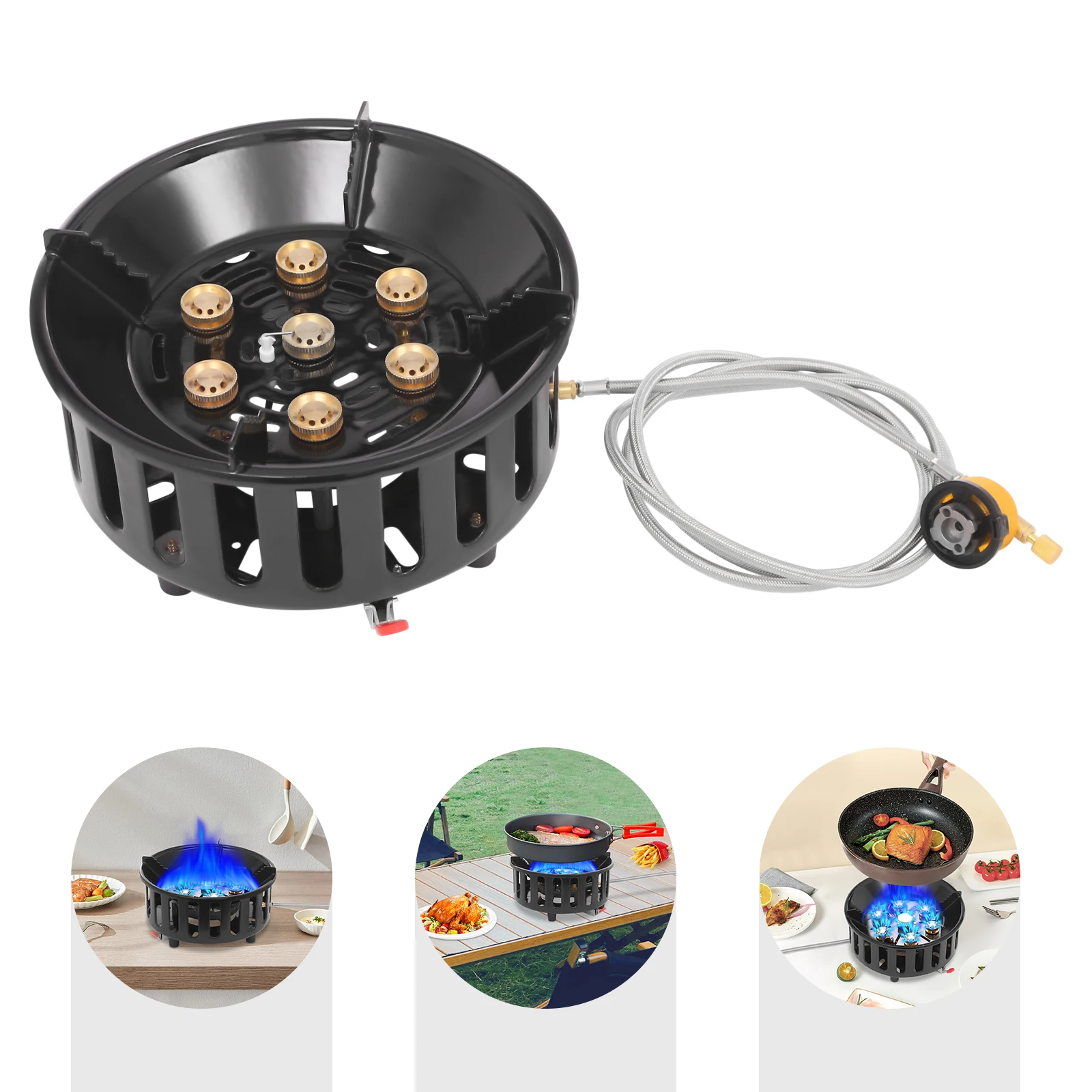 21000W Portable Butane Camping Stove outdoor burner with 2 Adapters Gas Stove propane portable stove for Outdoor Frying Boiling - Image 7