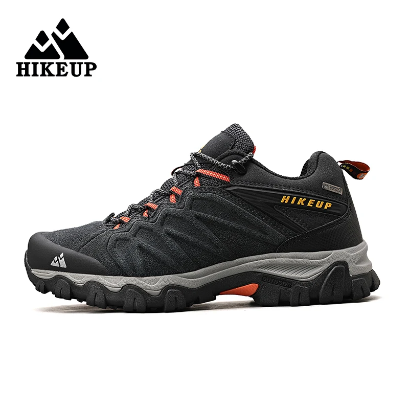HIKEUP High Quality Leather Hiking Shoes Durable Outdoor Sport Men Trekking Leather Shoes Lace-Up Climbing Hunting Sneakers - Image 3