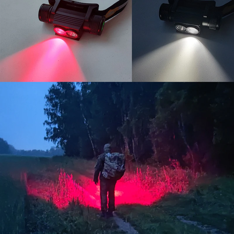H25LR LED Rechargeable Headlamp Powerful Head Flashlight with 90 High CRI Bright White Light and 660nm Deep Red Torch - Image 4