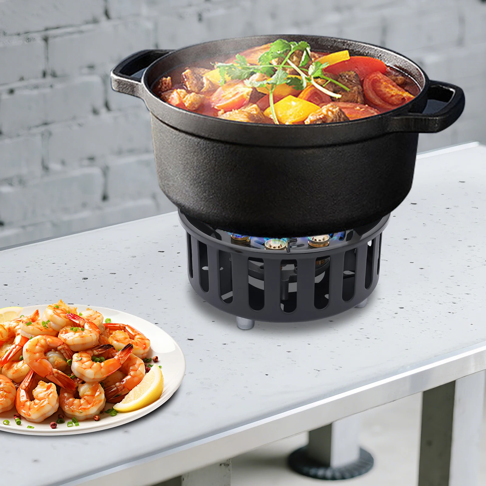 21000W Portable Butane Camping Stove outdoor burner with 2 Adapters Gas Stove propane portable stove for Outdoor Frying Boiling - Image 5