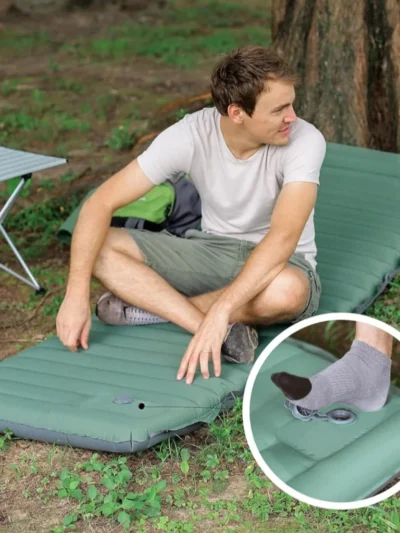 Camping Mattress, 4" Thick Ultra-Light, Pillow Built in Foot Pump, Thickened and Silent Anti-air Leakage, Hiking Camping