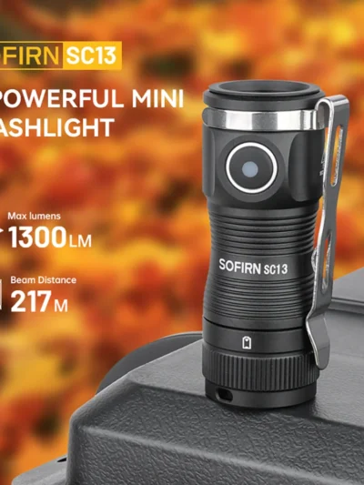 Sofirn SC13 Black Green SST40 LED 1300lm Mini Tactical 18350 Flashlight 6000K Keychain Emergency Torch