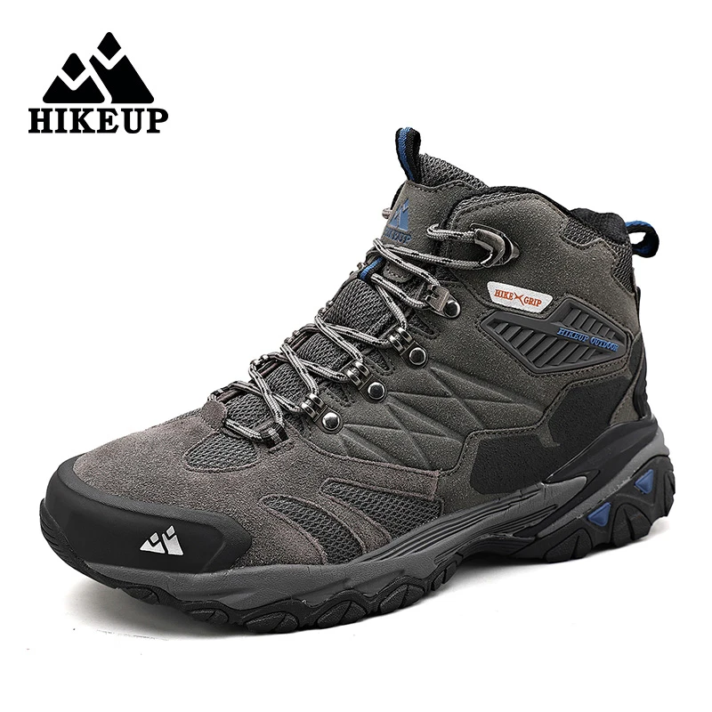 HIKEUP Winter Boot Men Outdoor Hiking Boots Suede High Top Leather Outdoor Trekking Sneakers Mens Mountain Tactical Boots - Image 6