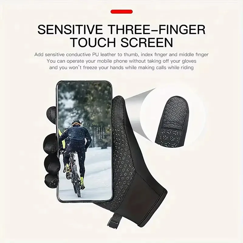Touchscreen Warm Gloves for Women And Men Waterproof Windproof Non-Slip Winter Cycling Driving Motorcycle Ski Gloves - Image 2