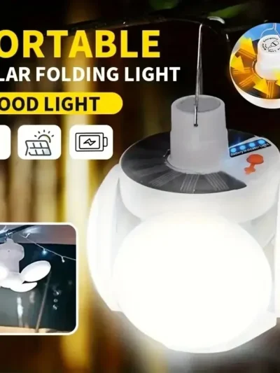 Solar LED Camping Lantern Rechargeable Portable Hanging Tent Lamp Outdoor Emergency Light for Travel Hiking Power Outages Use