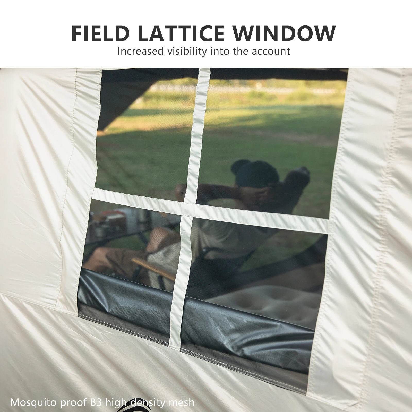 BISINNA One-touch Ridge Type Tent Titanium Glue 3-4 Person Outdoor Automatic Camping Family Tent - Image 2