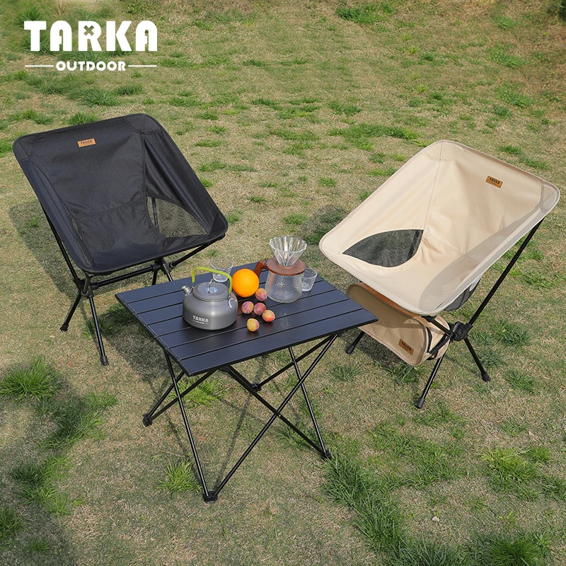 TARKA Foldable Camping Chairs Set Lightweight folding Chair Ultralight Backpacking Moon Chairs for Garden Picnic Beach Fishing - Image 6