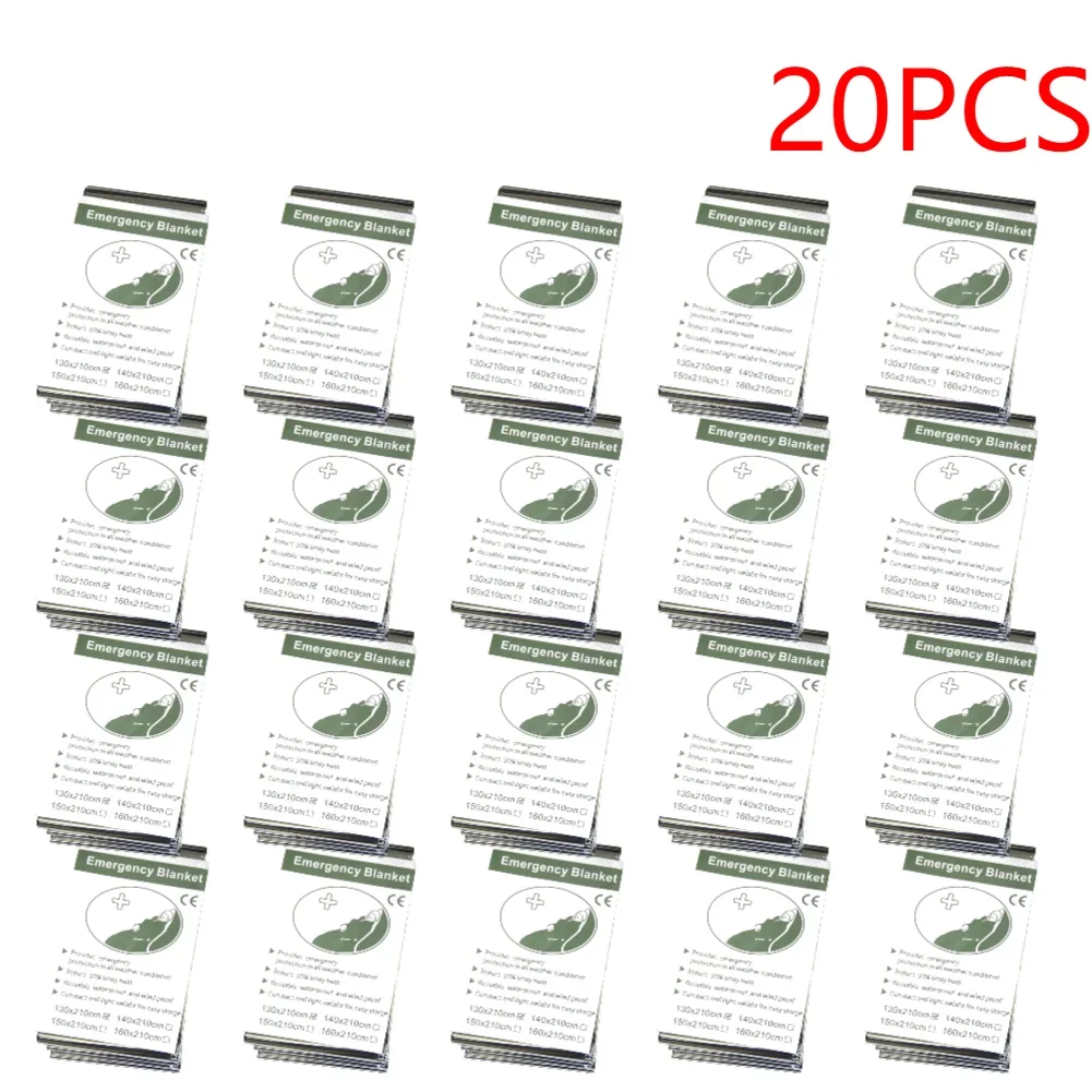 1-20PCS Emergency Blanket Outdoor Survival First Aid Kit Windproof Insulation Lifesaving PET Keep Foil Thermal Rescue Blanket - Image 7