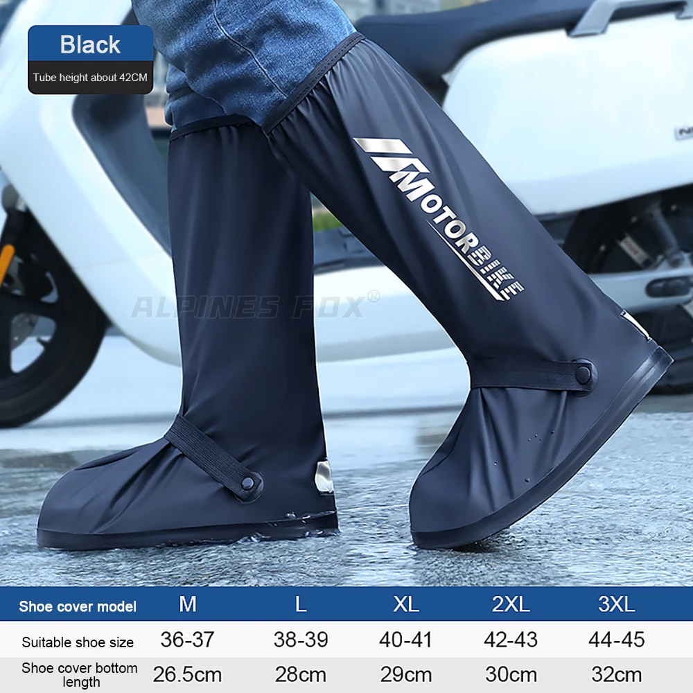Motorcycle High Tube Rain Boots Waterproof Reflective Non-Slip Footwear Motorbike Cycling Bike Reusable Protection Accessories - Image 7