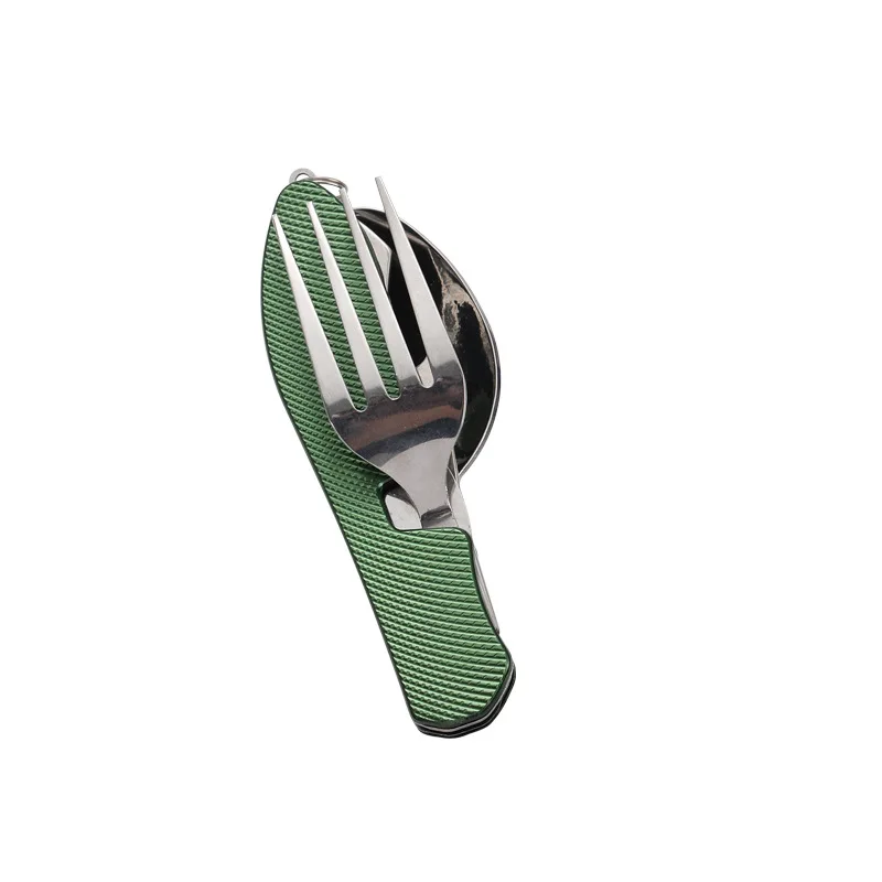 Outdoor Camping Portable Stainless Steel Foldable Spoon Fork Knife Bottle Opener Combo Set Cutlery Home Multitool Tableware - Image 14