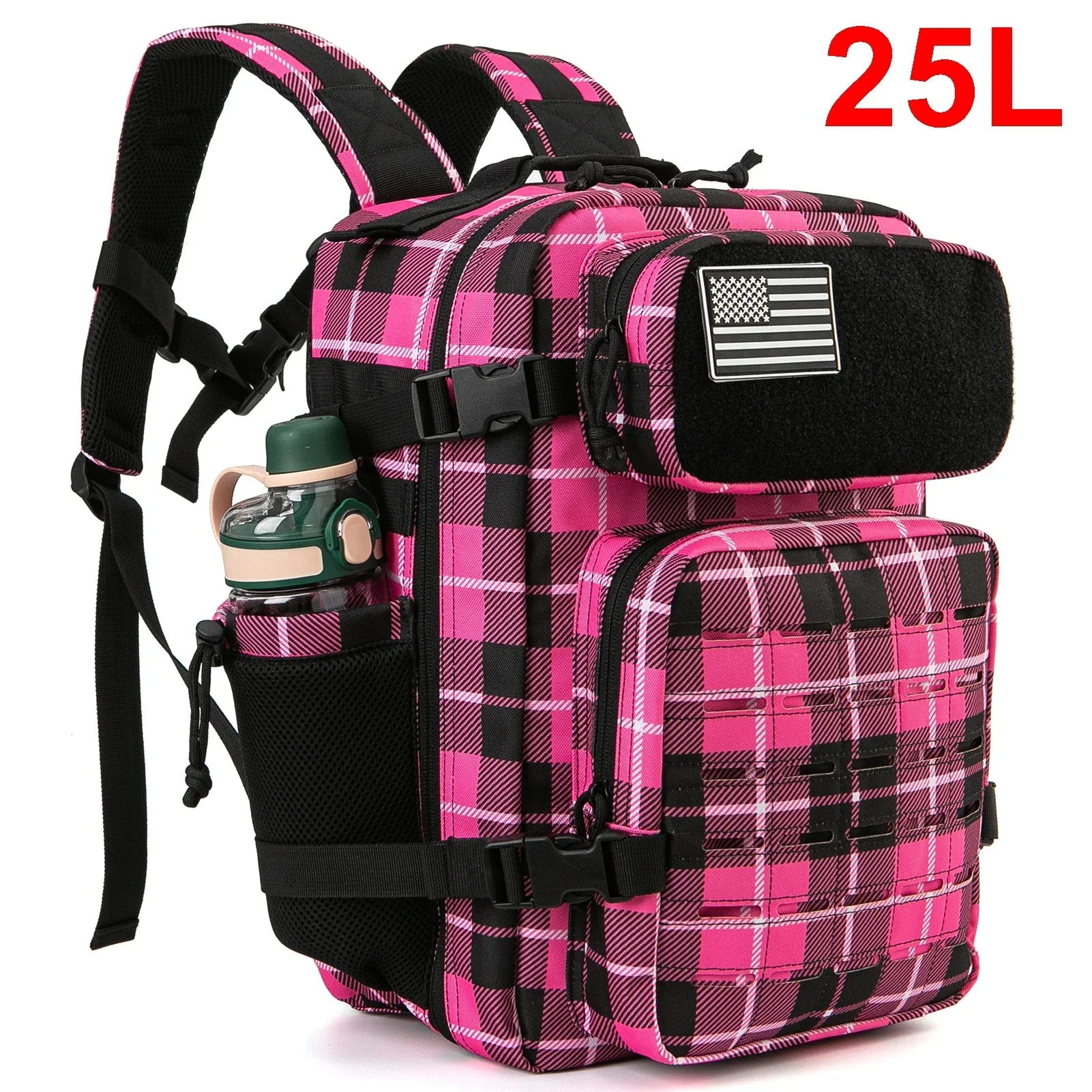 25L Tactical Backpack Outdoor Bag Fitness Backpack MOLLE Backpack Women's/Men's Hiking Survival Backpack Men's Dual Cup Holder - Image 14