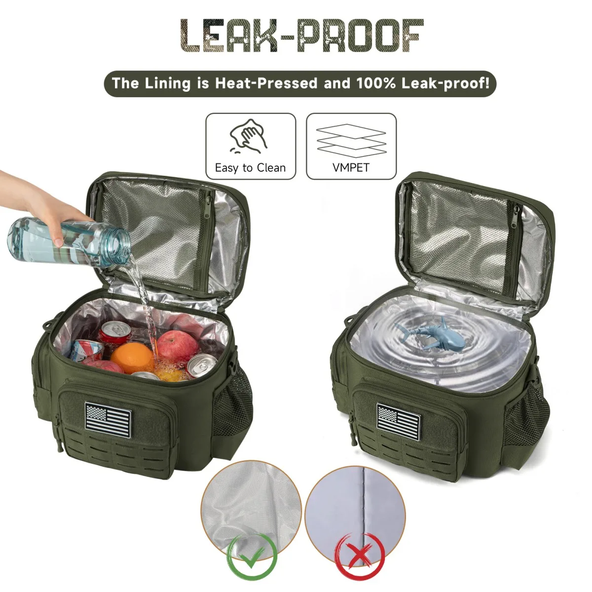 Tactical Lunch Box for Men Outdoor Heavy Duty Lunch Bag Work Leakproof Insulated Durable Thermal Cooler Bag Meal Camping Picnic - Image 5