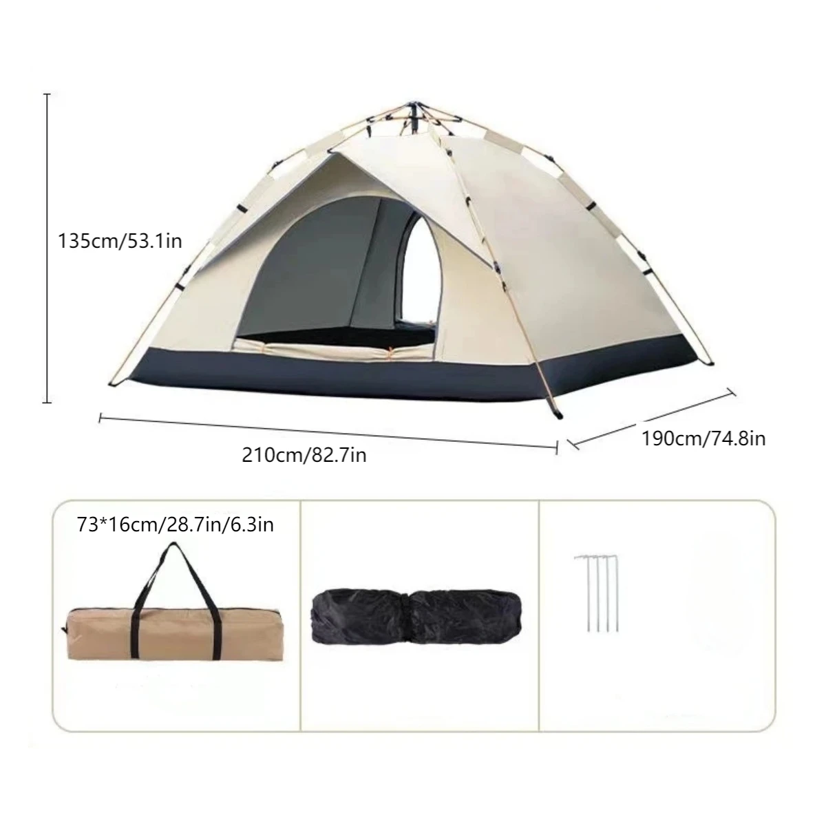 Outdoor Automatic Quick-opening Tent Automatic Rainproof Sunshine-proof Tent Two windowless doors - Image 6