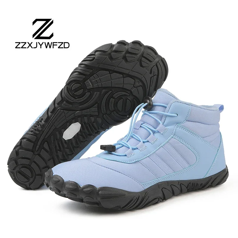 2024 Winter Fur Warm Women Boots Men Waterproof Barefoot Shoes Ankle Boots Outdoor Barefoot Hiking Shoes Warm Winter Botines - Image 8