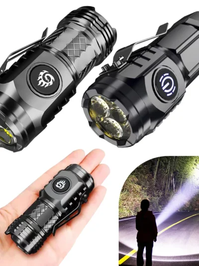 High Power LED Flashlight Torch 20W Powerful Tactical Hunting Light Waterproof High Lumens Mini Flashlights for Hiking Exploring