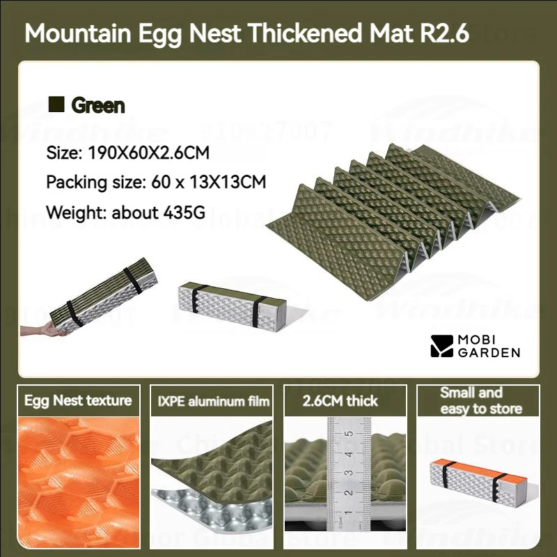 MOBI GARDEN Egg Nest Folding Aluminum Foil Thickness Moisture-proof Mat High Altitude Outdoor Hiking and Camping Mat 2.6R value - Image 7