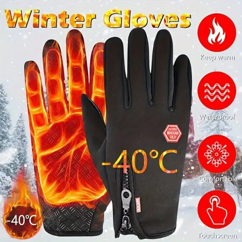 Touchscreen Warm Gloves for Women And Men Waterproof Windproof Non-Slip Winter Cycling Driving Motorcycle Ski Gloves