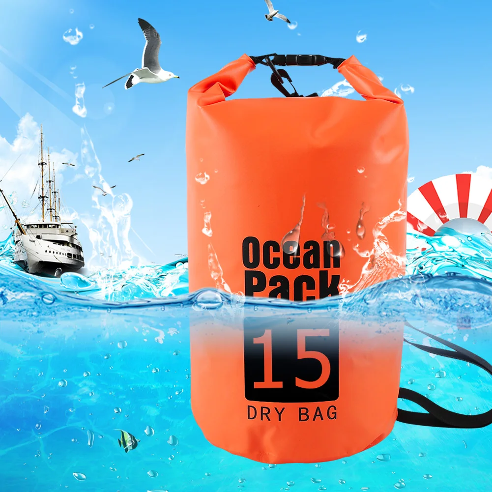 15-2L Swimming Waterproof Dry Bag Outdoor Floating Trekking Beach Backpack PVC Thickened Double-Layer Fabric IPX6 Waterproof Bag - Image 3