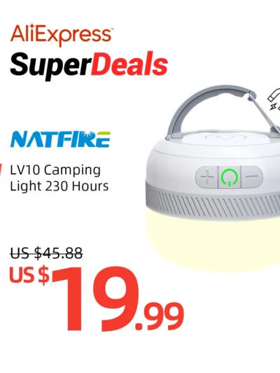 LV10 Outdoor LED Camping Flashlight 230 Hours Rechargeable Camping Lantern with Magnet Lighting Fixture Portable Emergency Light