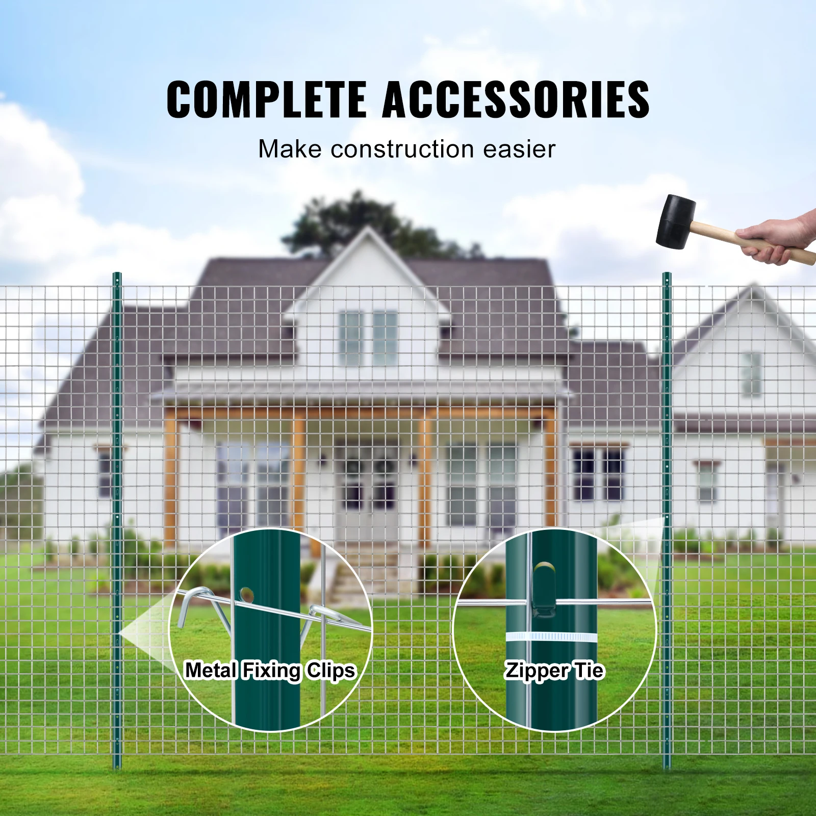 SucceBuy Fence Post T-Post Heavy Duty Metal Fence Post Sturdy Steel Fence Stakes for Garden Yard Lawn Farms Outdoor Wire Fencing - Image 5