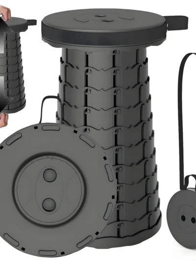 Portable Folding Stool Capacity Compact Camping Seat | Lightweight for Fishing Hiking Outdoor Events Subway Bus Commuting