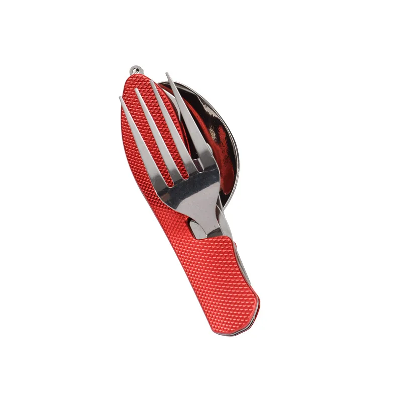 Outdoor Camping Portable Stainless Steel Foldable Spoon Fork Knife Bottle Opener Combo Set Cutlery Home Multitool Tableware - Image 13