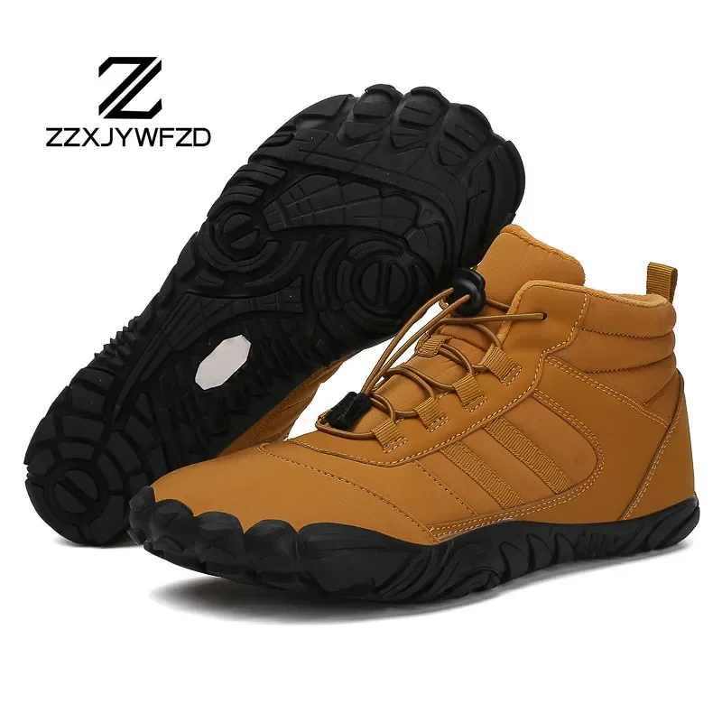 2024 Winter Fur Warm Women Boots Men Waterproof Barefoot Shoes Ankle Boots Outdoor Barefoot Hiking Shoes Warm Winter Botines - Image 12