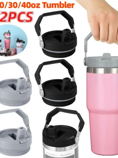 1/2PCS Cup Cap Splash Spill Proof Replaceble Tumbler Flip Straw Lid for Stanley 20/30/40oz Water Bottle Cover Lids with Handle